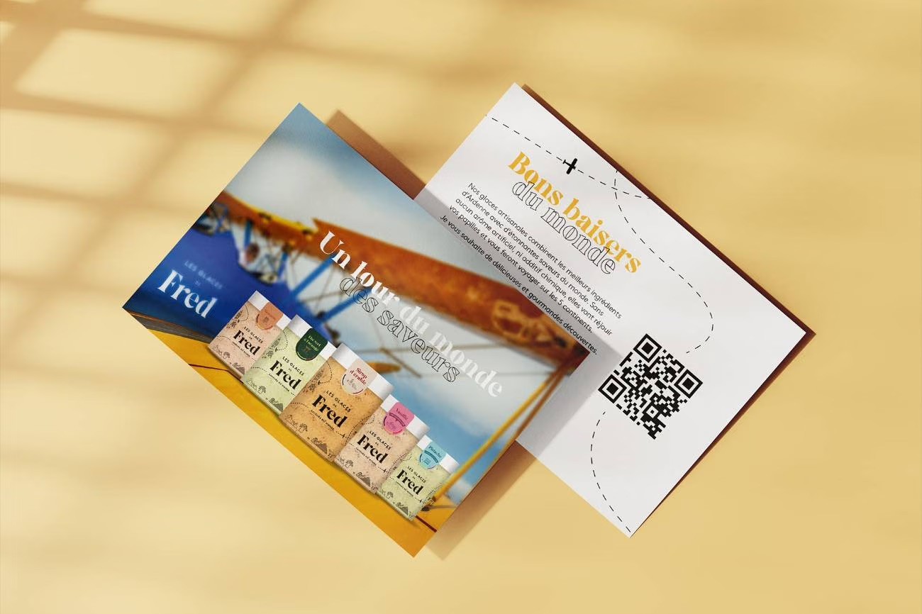 Carte de visite pour Les Glaces de Fred