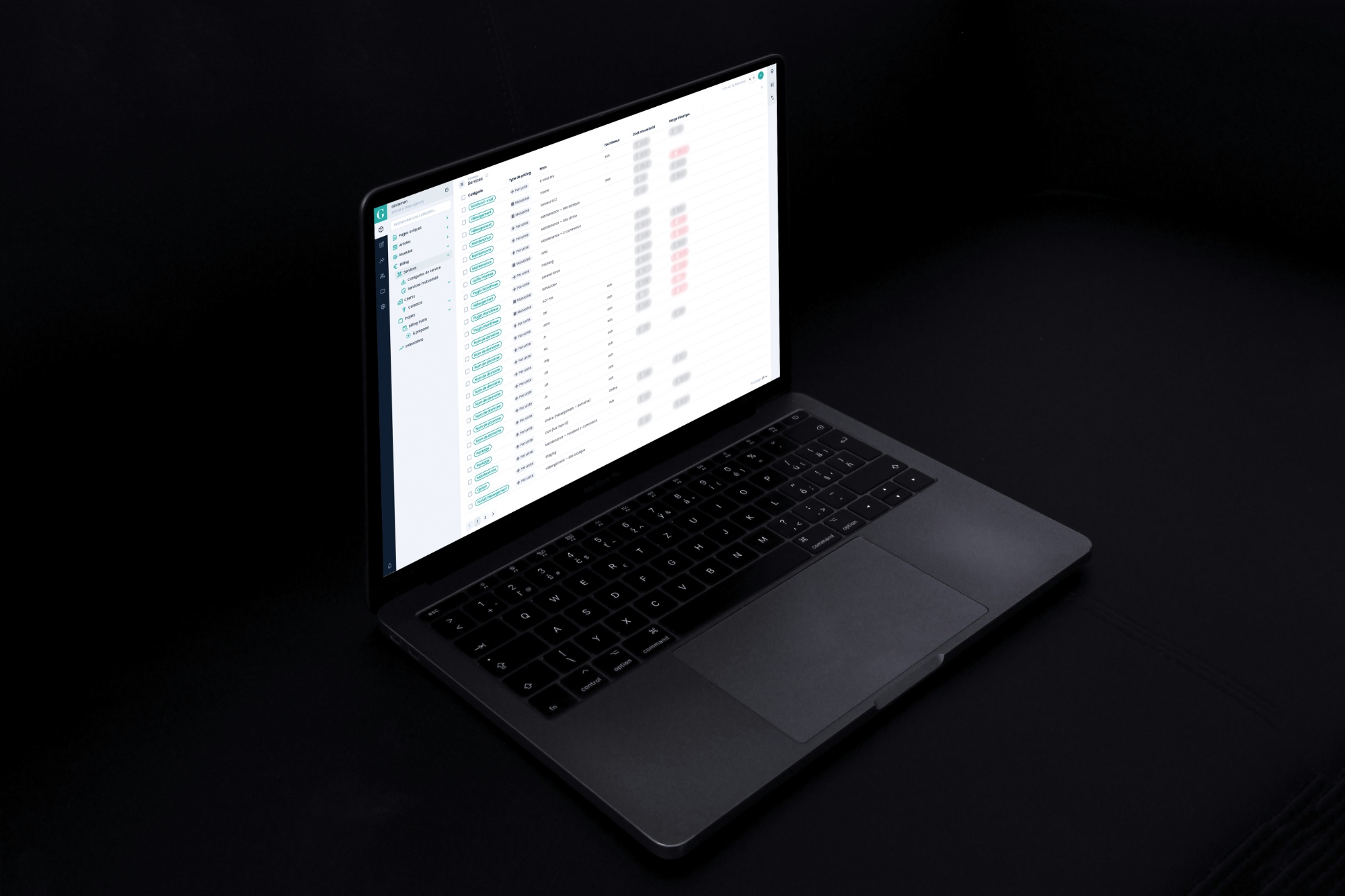 Back office Gintlemen avec gestion des abonnements